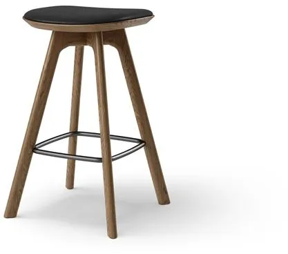 Brdr. Krüger Pauline Baarituoli H65 Savustettu Tammi/ Musta Nahka