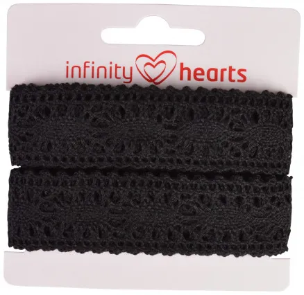 Infinity Hearts Pitsnauha Polyesteri 25mm 11 Musta - 5m