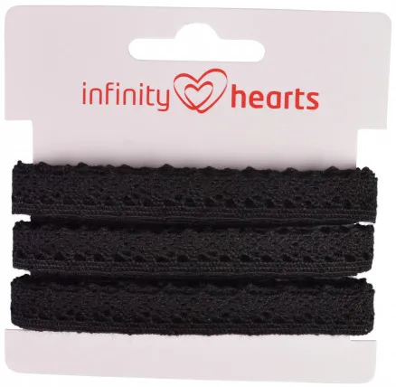 Infinity Hearts Pitsnauha Polyesteri 11mm 11 Musta - 5m