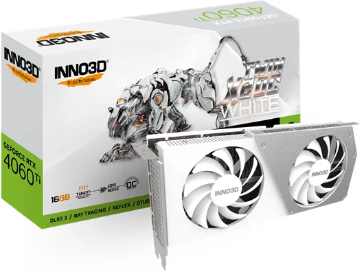 Inno3D GeForce RTX 4060 Ti Twin X2 OC White - 16GB GDDR6 RAM - Näytönohjain