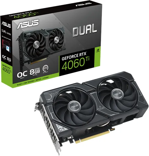 ASUS GeForce RTX 4060 Ti DUAL OC - 8GB GDDR6 RAM - Näytönohjain