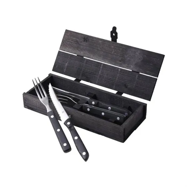 Gense Old Farmer Pihvi-/Grilliaterimet 4-osainen - Musta/Ruostumaton teräs