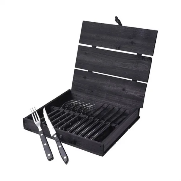 Gense Old Farmer Pihvi-/Grilliaterimet 12-osainen - Musta/Ruostumaton teräs