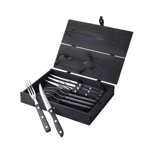 Gense Old Farmer Pihvi-/Grilliaterimet 8-osainen - Musta/Ruostumaton teräs