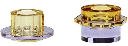 Hübsch Kiosk Kynttilänjalat Meripihkanvärinen/Violetti 2 kpl:n setti