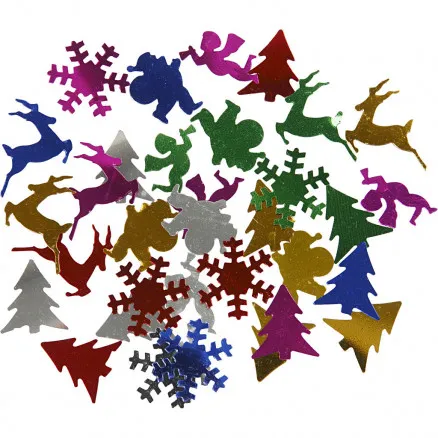 Paljetit, metallivärit, koko 15 mm, 250 g/ 1 pkt.