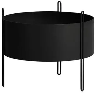 Woud Pidestall Kukkaruukku Medium Musta