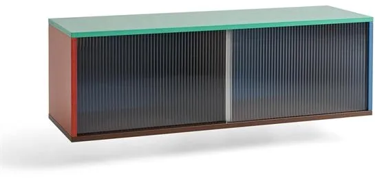 HAY Colour Cabinet -kaappi lasiovilla Medium Monivärinen
