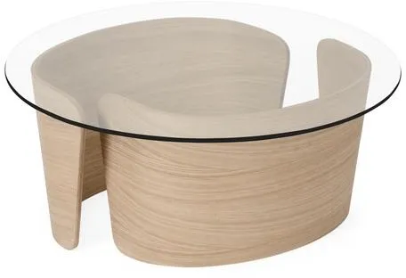 Sibast Furniture No 7 Lounge-sohvapöytä Ø70 Matala Valkoöljytty Tammi/Lasi