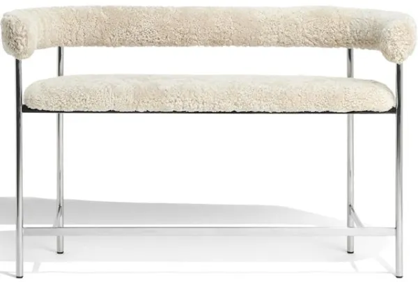Møbel Copenhagen Font Bar Sofa 75 cm Lampaannahka Oyster/Kiillotettu Teräsrunko