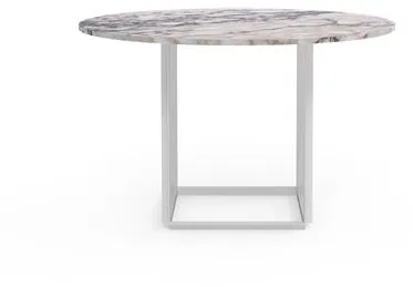New Works Florence -ruokapöytä Ø120 White Viola -marmoria ja valkoinen runko