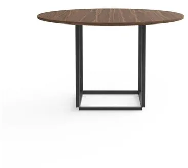 New Works Florence -ruokapöytä Ø120 pähkinä, musta runko