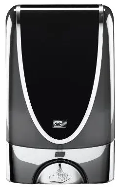 Deb Stoko annostelija, kosketusvapaa, musta muovi kromireunalla, 1,2 L