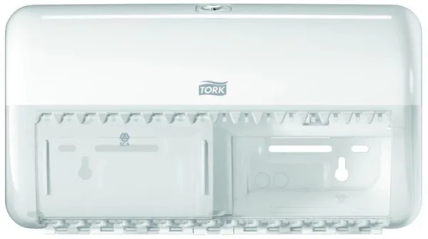 Tork Twin -annostelija, wc-paperille, 2 rullaa, valkoinen, T4