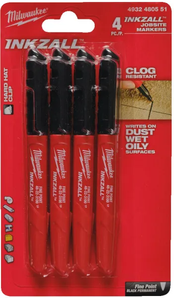 Milwaukee pysyvä tussi, kärki 4 kappaletta